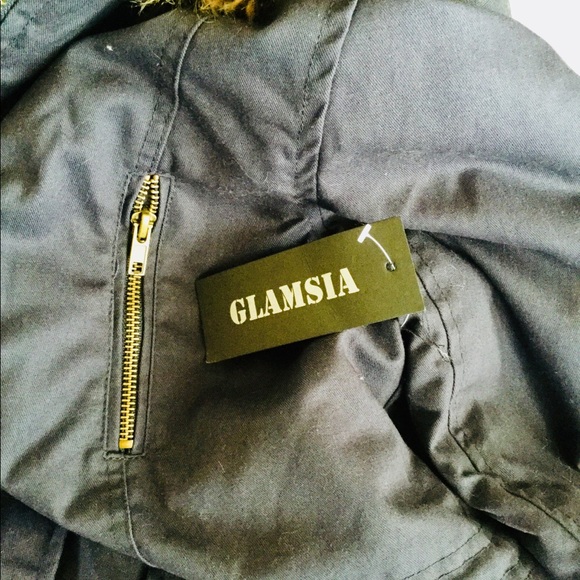 Lady Cotton Parka Jacket w/ Fur Lined Hood, Navy - Picture 3 of 7